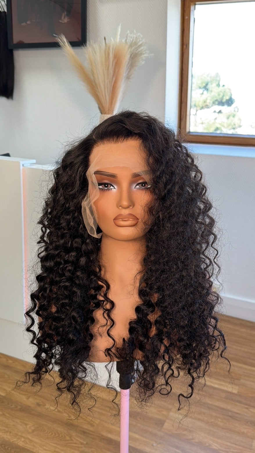 perruque deep curly cheveux 